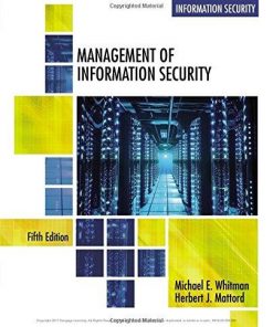 Test Bank for Management of Information Security 5th Edition by Michael E. Whitman Herbert J. Mattord