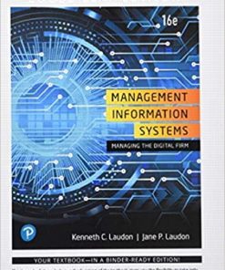 Test Bank for Management Information Systems Managing the Digital Firm 16th edition by Kenneth C. Laudon Jane P. Laudon