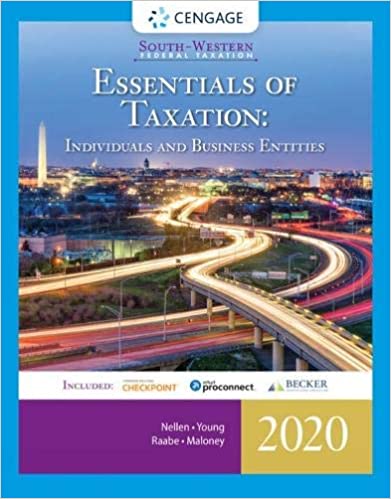 Test Bank for South Western Federal Taxation Essentials of Taxation Individuals and Business Entities 2020 23rd Edition by Annette Nellen James C. Young William A. Raabe David M. Maloney