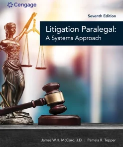 Solution Manual for The Litigation Paralegal A Systems Approach 7th Edition