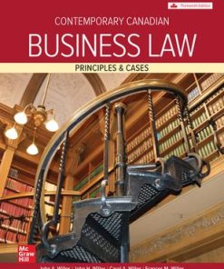 Test bank for Contemporary Canadian Business Law 13th Edition By John A Willes